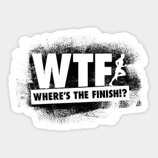 Where's The Finish - Male Runner Sticker